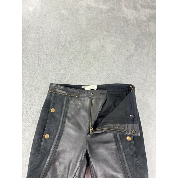Chloe Women's Size 36 EU 100% Calfskin Leather Rare Designer Ankle Zip Pants - Picture 7 of 16
